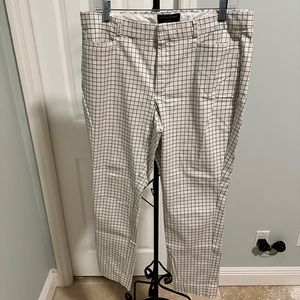 Banana Republic Black and White Checkered Ankle Pants